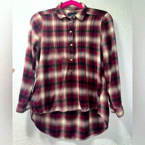 American Eagle Plaid Flannel Women's Popover Top
